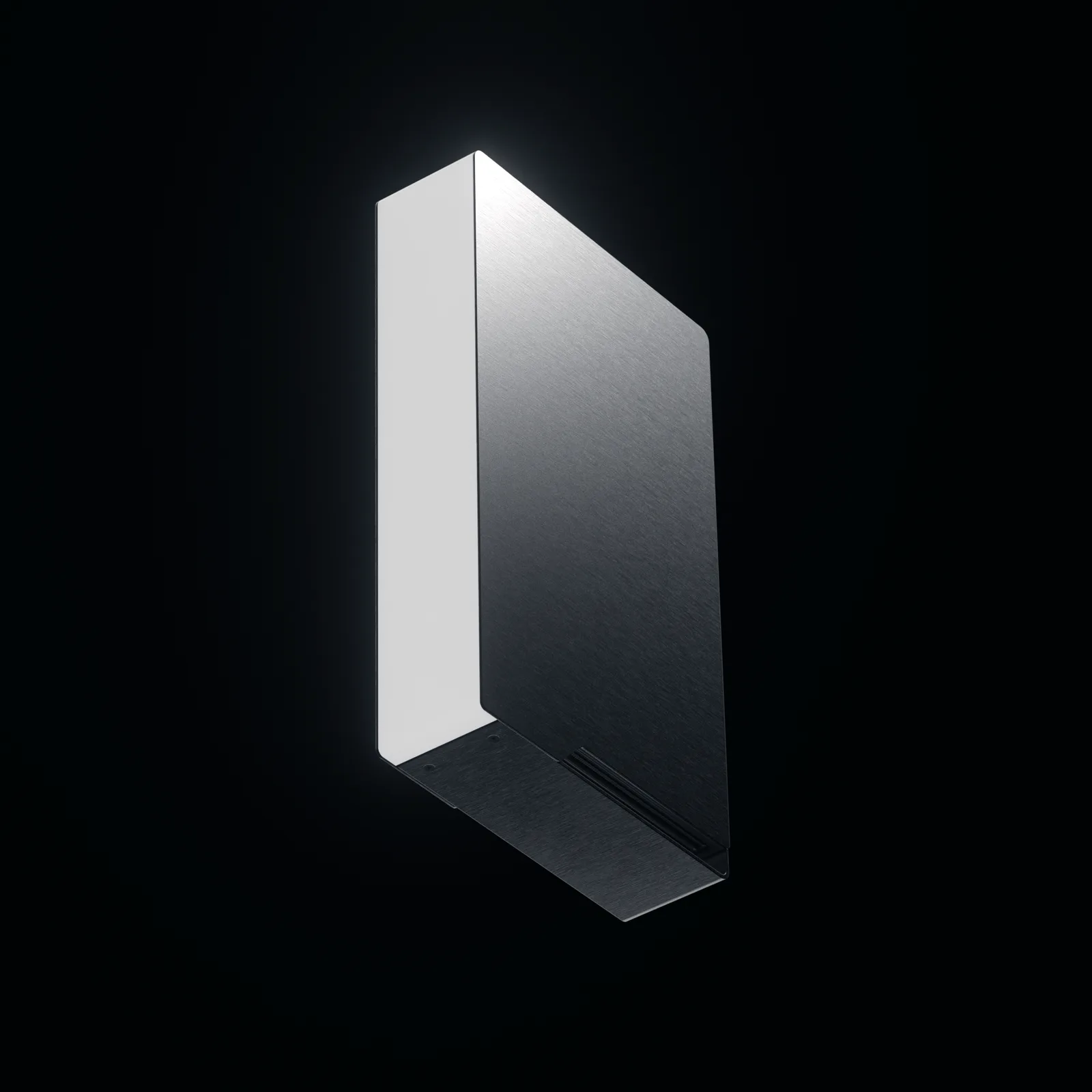 Core in the dark, lit along one edge